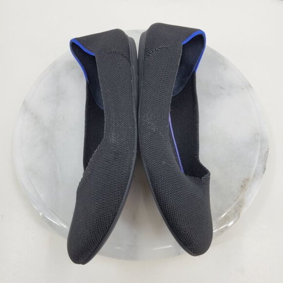 Rothy's The Round Toe Black Women's Slip On Ballet Flat Career Dress Shoes 8 - Picture 7 of 11